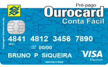 Ourocard pré pago recarregável